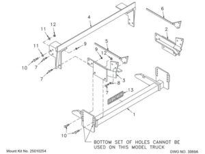 Hiniker Plow Mount (QH1) - 1992-1996 Ford 4x4 F150, 25010254 diagram